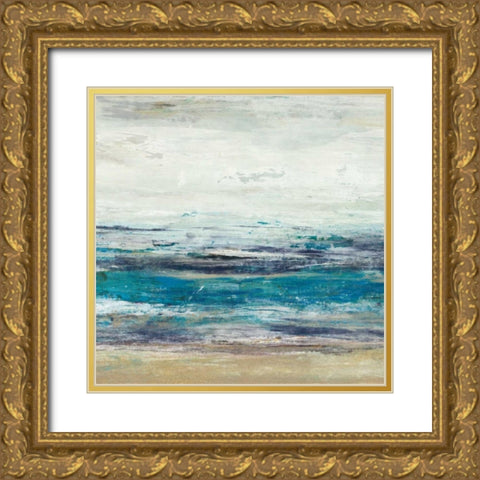 Indigo Horizon II Gold Ornate Wood Framed Art Print with Double Matting by Studio W