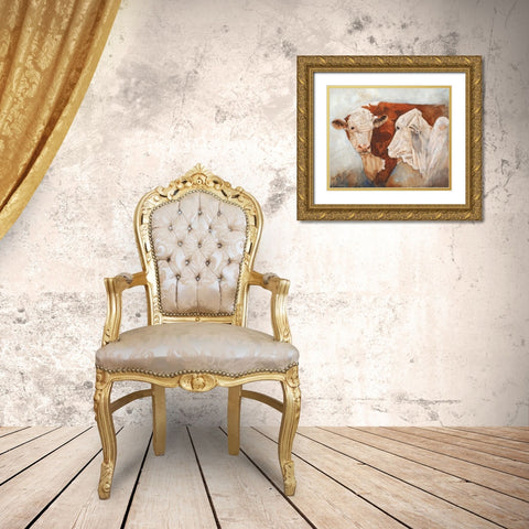 My Place or Yours I Gold Ornate Wood Framed Art Print with Double Matting by Winkler, Kathy