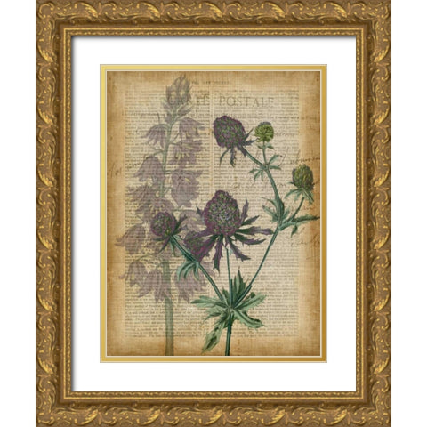 Fuchsia Flowers III Gold Ornate Wood Framed Art Print with Double Matting by Studio W