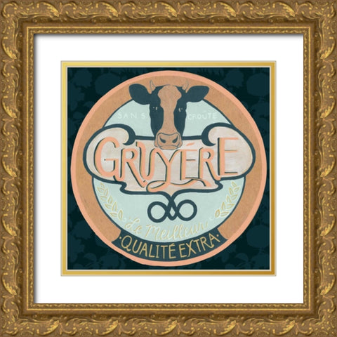Cheese Label IV Gold Ornate Wood Framed Art Print with Double Matting by Popp, Grace