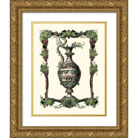 Wine Vessel I Gold Ornate Wood Framed Art Print with Double Matting by Bookman, D.