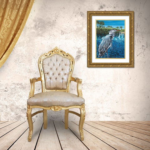 Peaceful Heron I Gold Ornate Wood Framed Art Print with Double Matting by Vitaletti, Carolee