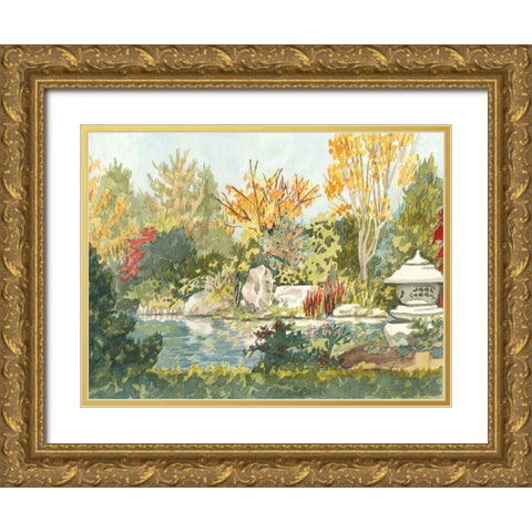 Custom Plein Air Garden IV (ASH) Gold Ornate Wood Framed Art Print with Double Matting by Miller, Dianne