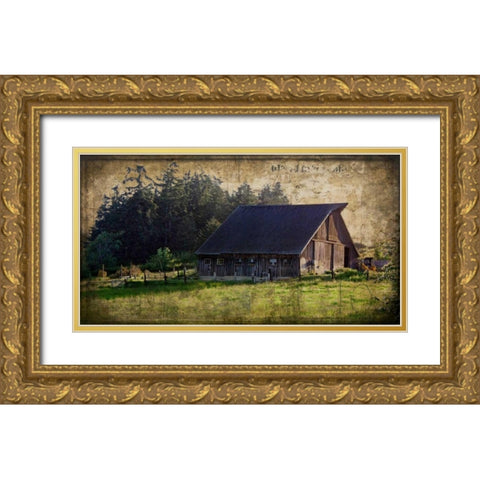 Widbys Barn II Gold Ornate Wood Framed Art Print with Double Matting by Perry, Rachel
