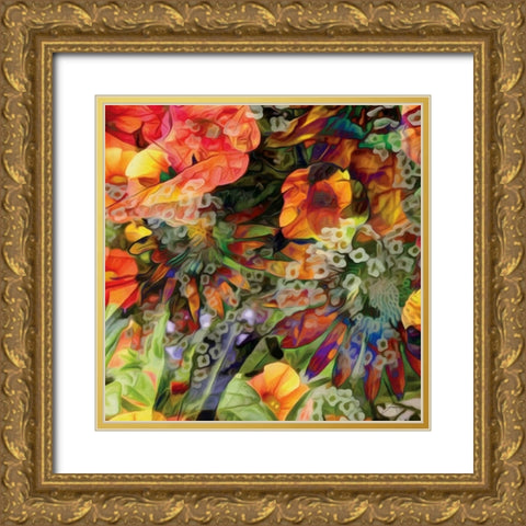 Embellished Eden Tile III Gold Ornate Wood Framed Art Print with Double Matting by Burghardt, James