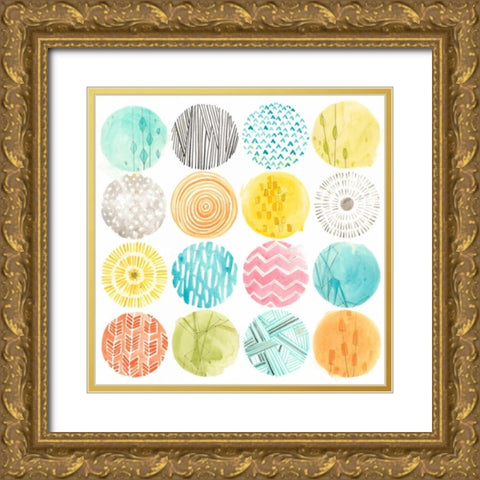 Pattern Pop II Gold Ornate Wood Framed Art Print with Double Matting by Vess, June Erica