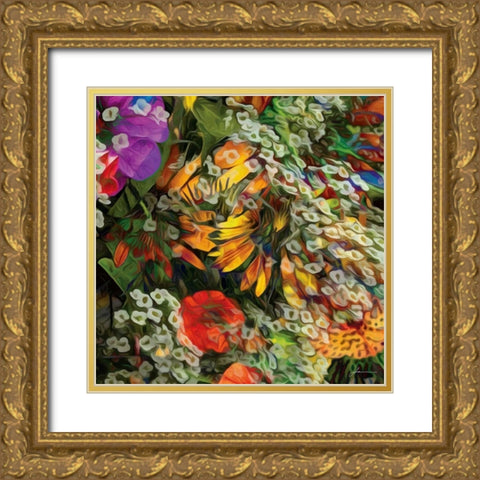 Embellished Eden Tile IV Gold Ornate Wood Framed Art Print with Double Matting by Burghardt, James