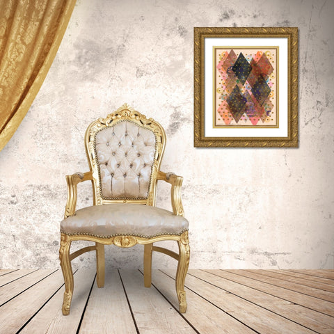 Inked Triangles I Gold Ornate Wood Framed Art Print with Double Matting by Galapon, Nikki