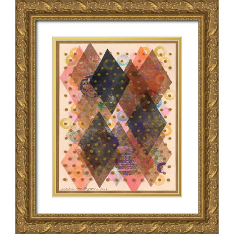 Inked Triangles I Gold Ornate Wood Framed Art Print with Double Matting by Galapon, Nikki
