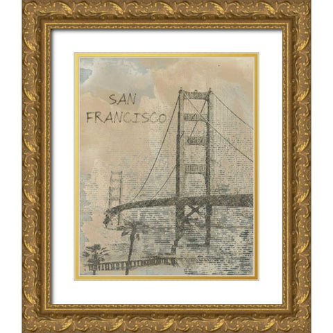 Remembering San Francisco Gold Ornate Wood Framed Art Print with Double Matting by Orlov, Irena