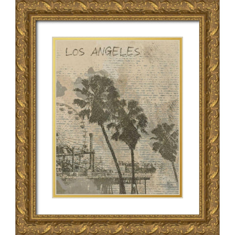 Remembering Los Angeles Gold Ornate Wood Framed Art Print with Double Matting by Orlov, Irena
