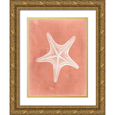 Sealife on Coral IV Gold Ornate Wood Framed Art Print with Double Matting by Vision Studio