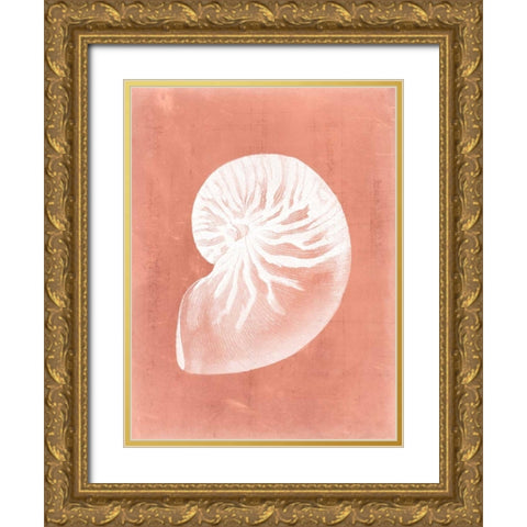 Sealife on Coral V Gold Ornate Wood Framed Art Print with Double Matting by Vision Studio