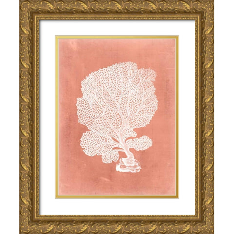 Sealife on Coral VIII Gold Ornate Wood Framed Art Print with Double Matting by Vision Studio