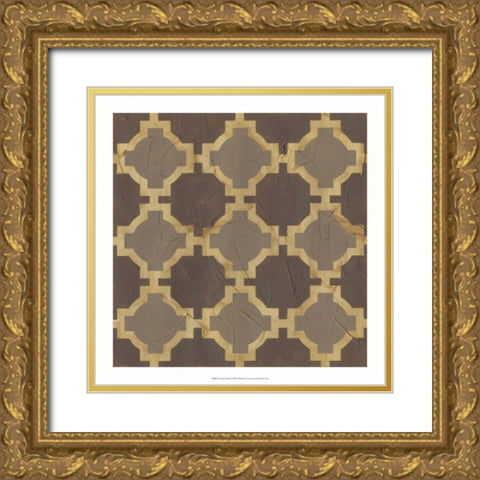 Golden Trellis I Gold Ornate Wood Framed Art Print with Double Matting by Vess, June Erica