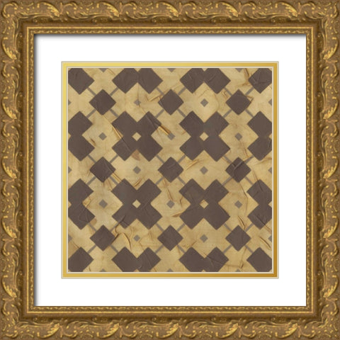 Golden Trellis IV Gold Ornate Wood Framed Art Print with Double Matting by Vess, June Erica