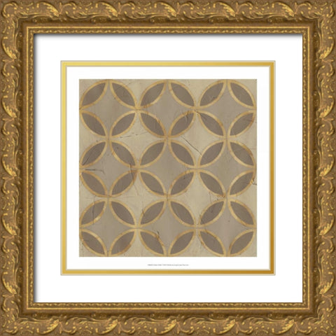 Golden Trellis V Gold Ornate Wood Framed Art Print with Double Matting by Vess, June Erica