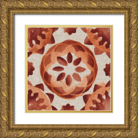 Elemental Tiles IV Gold Ornate Wood Framed Art Print with Double Matting by Zarris, Chariklia