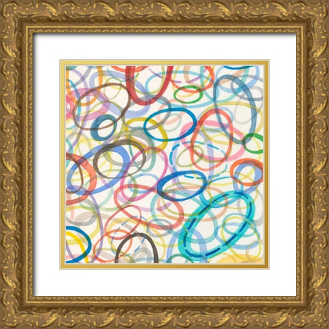 Oval Palette I Gold Ornate Wood Framed Art Print with Double Matting by Galapon, Nikki
