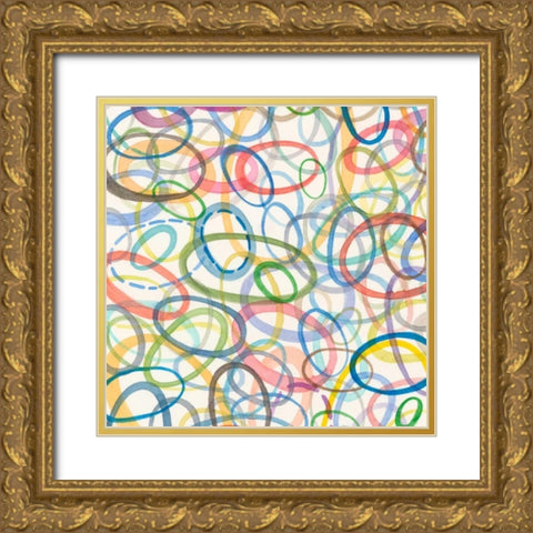 Oval Palette II Gold Ornate Wood Framed Art Print with Double Matting by Galapon, Nikki