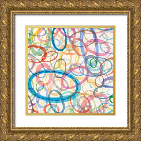 Oval Palette III Gold Ornate Wood Framed Art Print with Double Matting by Galapon, Nikki