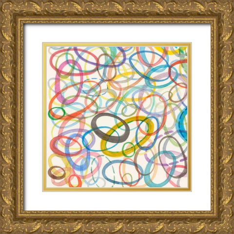 Oval Palette IV Gold Ornate Wood Framed Art Print with Double Matting by Galapon, Nikki