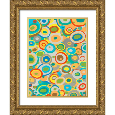 Overlapping Ovals I Gold Ornate Wood Framed Art Print with Double Matting by Galapon, Nikki