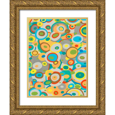 Overlapping Ovals II Gold Ornate Wood Framed Art Print with Double Matting by Galapon, Nikki