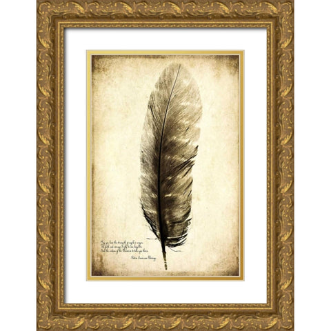 Feather on the Wind I Gold Ornate Wood Framed Art Print with Double Matting by Malek, Honey