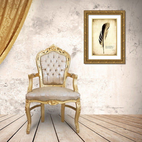 Feather on the Wind III Gold Ornate Wood Framed Art Print with Double Matting by Malek, Honey