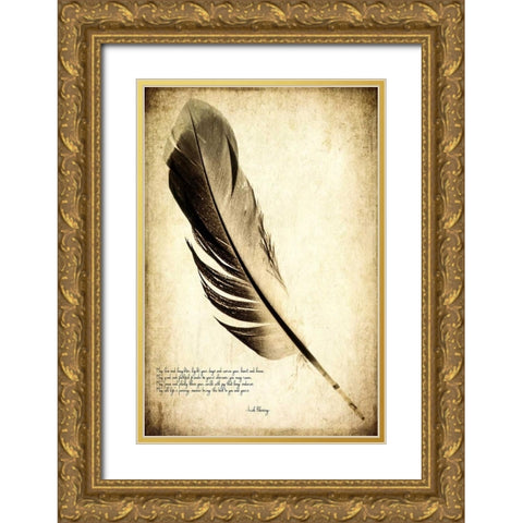 Feather on the Wind IV Gold Ornate Wood Framed Art Print with Double Matting by Malek, Honey