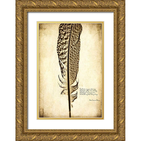 Feather on the Wind VI Gold Ornate Wood Framed Art Print with Double Matting by Malek, Honey