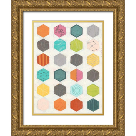Pattern Interaction I Gold Ornate Wood Framed Art Print with Double Matting by Vess, June Erica