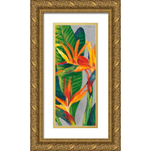 Bird of Paradise Triptych II Gold Ornate Wood Framed Art Print with Double Matting by OToole, Tim