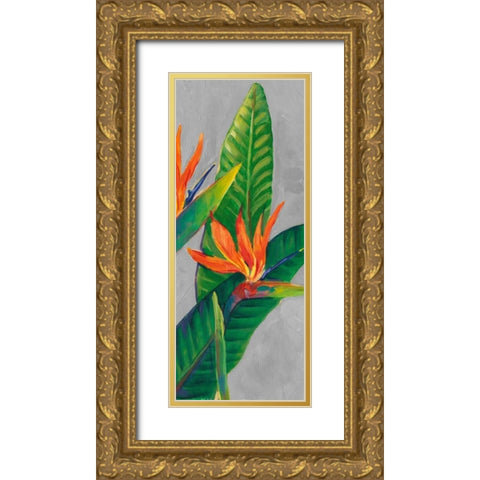 Bird of Paradise Triptych III Gold Ornate Wood Framed Art Print with Double Matting by OToole, Tim