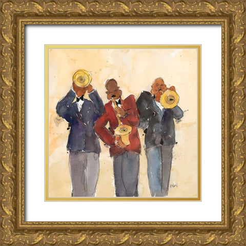 Jazz Trio I Gold Ornate Wood Framed Art Print with Double Matting by Dixon, Samuel