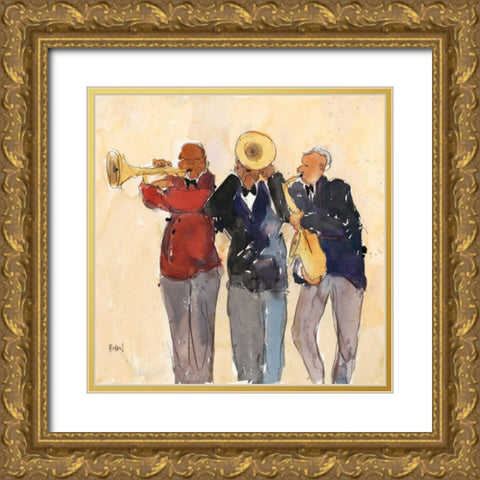 Jazz Trio II Gold Ornate Wood Framed Art Print with Double Matting by Dixon, Samuel
