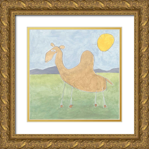 Quinns Camel Gold Ornate Wood Framed Art Print with Double Matting by Meagher, Megan