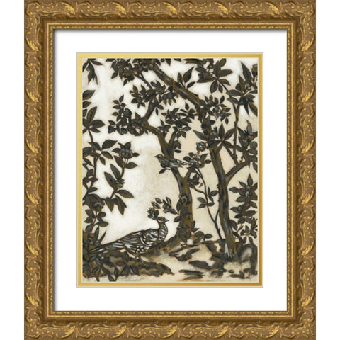 Teahouse Chinoiserie I Gold Ornate Wood Framed Art Print with Double Matting by Zarris, Chariklia