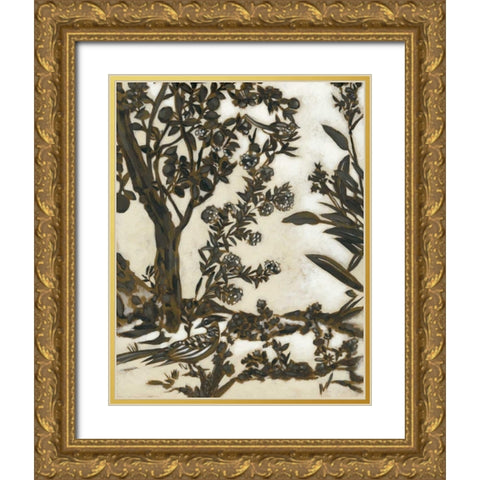 Teahouse Chinoiserie II Gold Ornate Wood Framed Art Print with Double Matting by Zarris, Chariklia