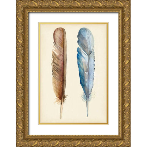 Plumage I Gold Ornate Wood Framed Art Print with Double Matting by Ludwig, Alicia