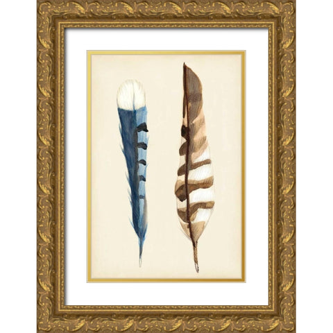 Plumage III Gold Ornate Wood Framed Art Print with Double Matting by Ludwig, Alicia