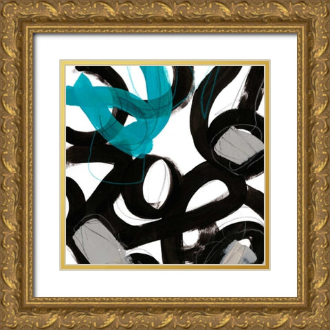 Chromatic Impulse III Gold Ornate Wood Framed Art Print with Double Matting by Vess, June Erica