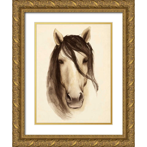 Watercolor Barn Animals I Gold Ornate Wood Framed Art Print with Double Matting by Popp, Grace
