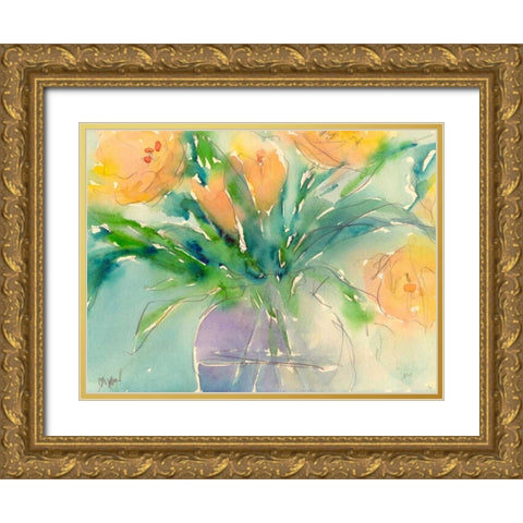 Something Floral III Gold Ornate Wood Framed Art Print with Double Matting by Dixon, Samuel