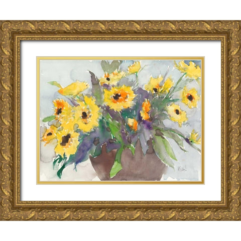 Something Floral V Gold Ornate Wood Framed Art Print with Double Matting by Dixon, Samuel