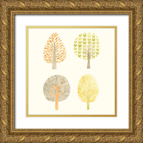 Forest Patterns II Gold Ornate Wood Framed Art Print with Double Matting by Vess, June Erica