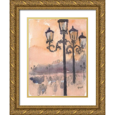 Venice Watercolors I Gold Ornate Wood Framed Art Print with Double Matting by Dixon, Samuel