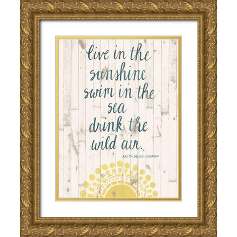 Sun Quote IV Gold Ornate Wood Framed Art Print with Double Matting by Popp, Grace