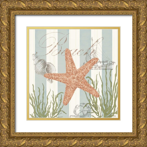 Seashells by the Seashore I Gold Ornate Wood Framed Art Print with Double Matting by Reynolds, Jade